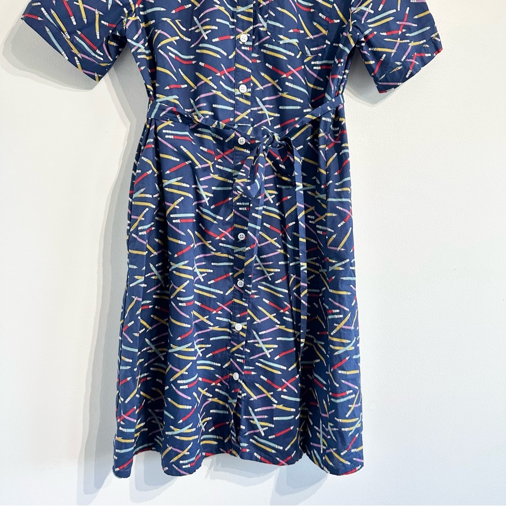 ModCloth Navy Multicolor Patterned Shirt Dress - Picture 6 of 11